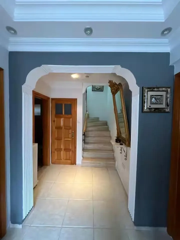 Five Bedroom Plus Living, Triplex Villa With Big Private Garden, Fifty Meters To Sea In Urla, Sleeps Twelve, Three Baths